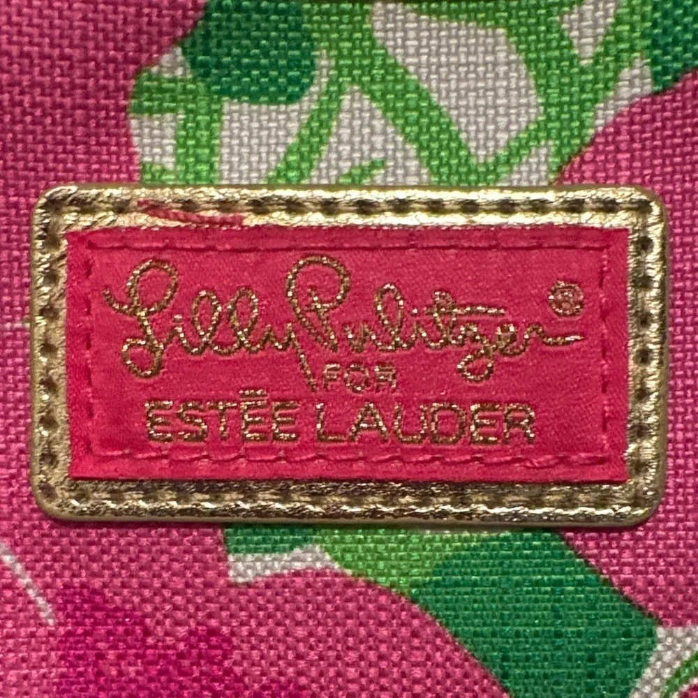 Lilly Pulitzer for Estée Lauder Floral Pink and Green Cosmetic Bag